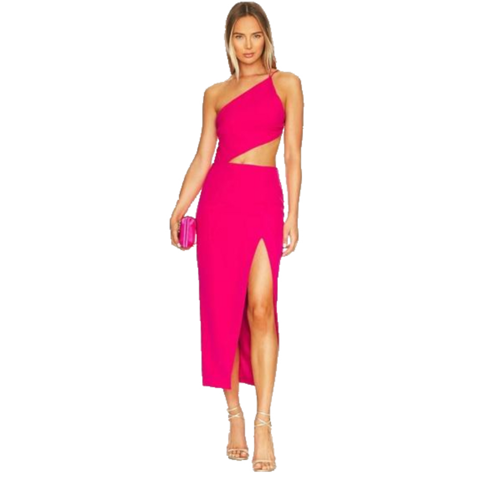 Bardot Luna Cut Out Midi in Pink Punch Size 10 NWT